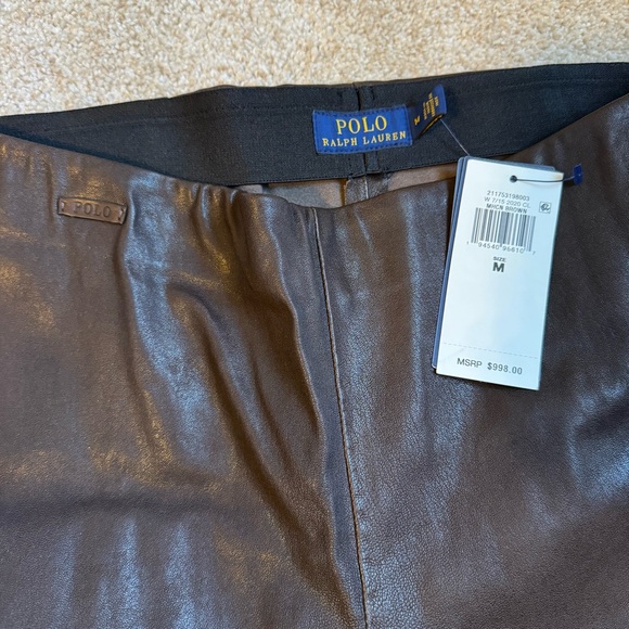 Polo by Ralph Lauren Brown Leather Pants